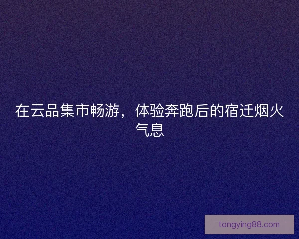在云品集市畅游，体验奔跑后的宿迁烟火气息